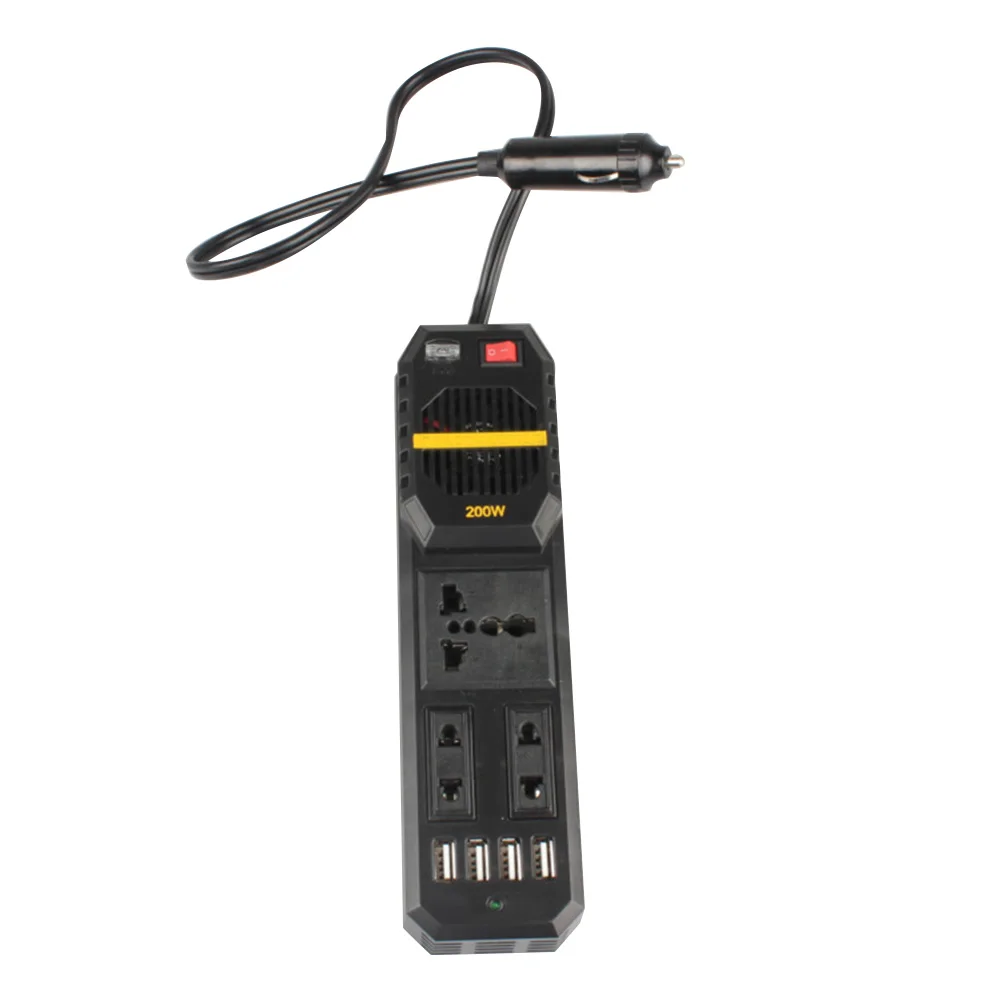 2019 популярный автомобильный инвертор 200 Вт 12 В до 220 4 usb порта для ноутбука