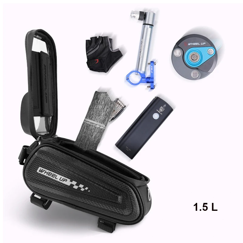 bicycle bag front top tube cycling bag waterproof touchscreen 6 57 0 inch phone case frame handlebar bag mtb bike accessories free global shipping