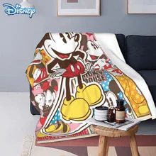 Disney mickey cobertor capa sofás dos desenhos animados cobertores de pelúcia para crianças adulto inverno cobertores colcha na cama crianças menino presente (3)