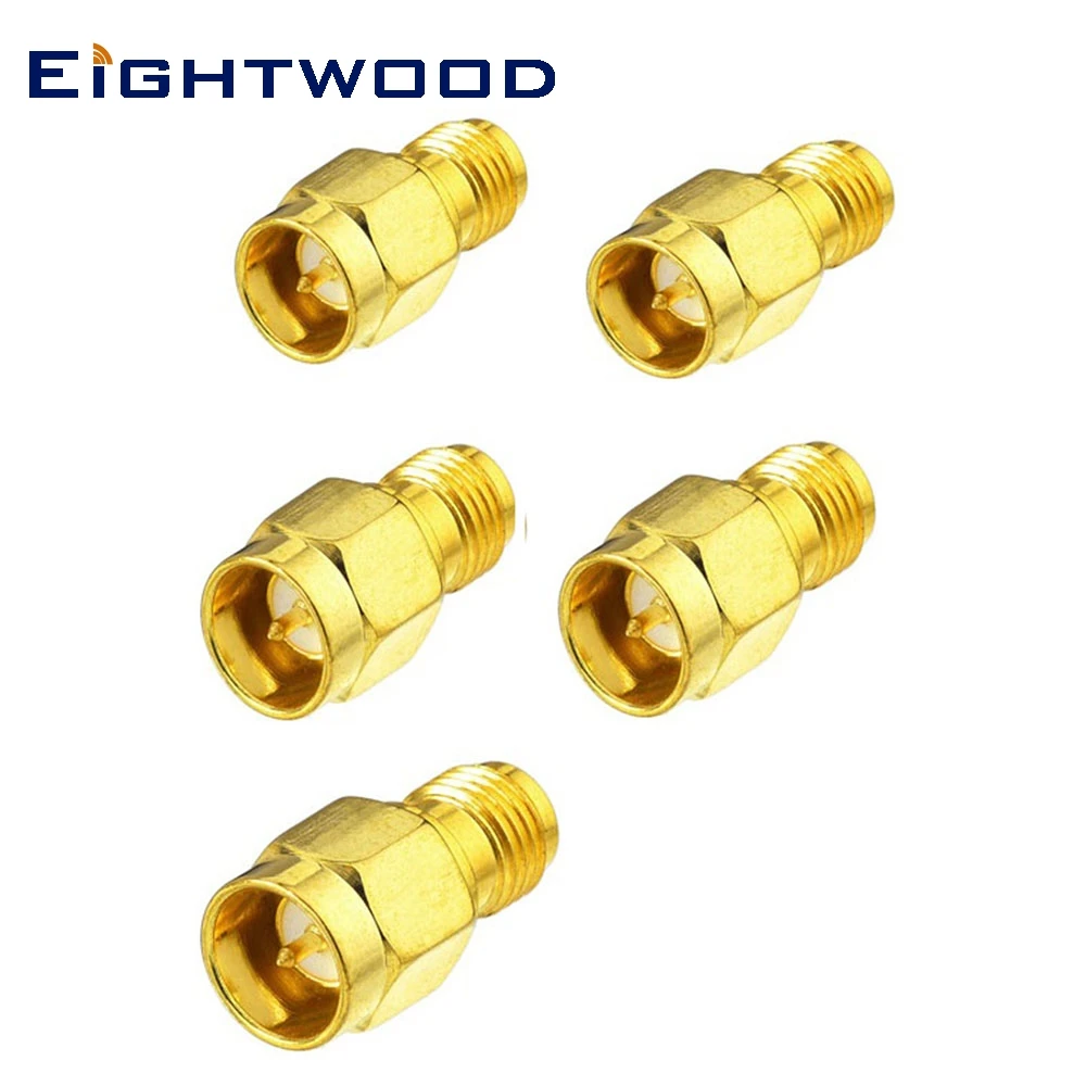 

Eightwood 5 шт. SMA штекер-SMA гнездо, быстрый разъем, RF коаксиальный адаптер