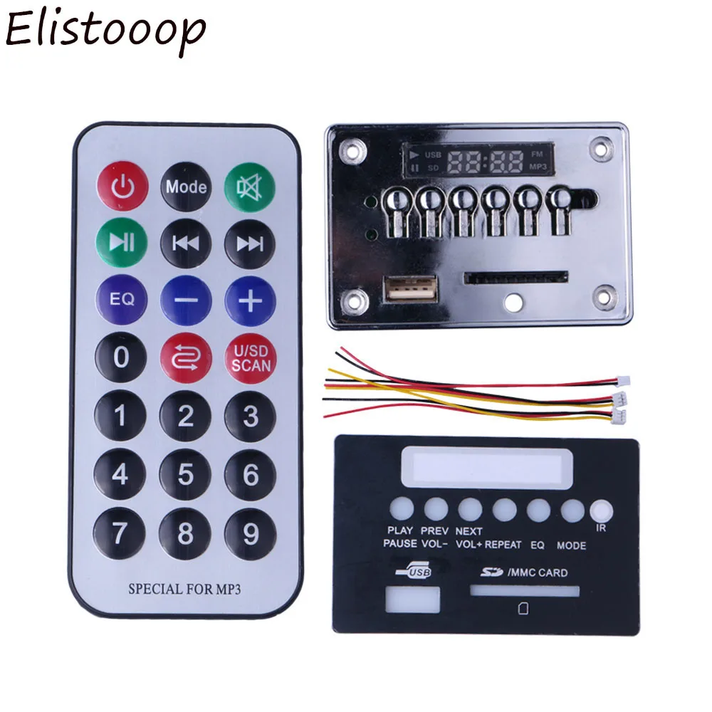 Elistooop Bluetooth совместимый MP3 декодер плата модуль Автомобильный USB плеер
