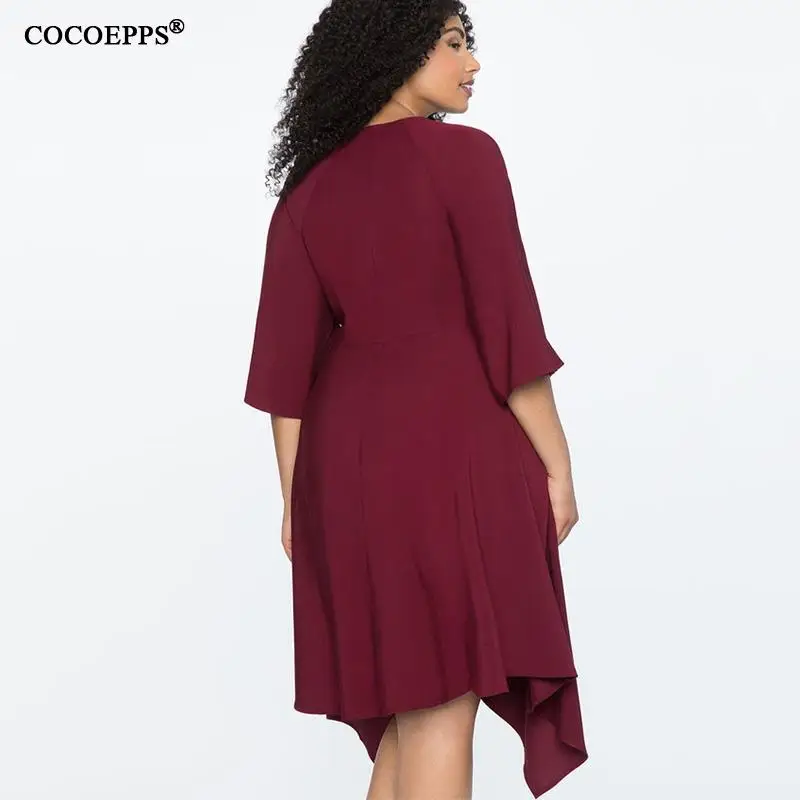 

4XL 5XL 2019 Plus Size Women Dress Autumn Female Big Size Dress Elegant Lady Office Party Dress Black Large Size Women Clothing