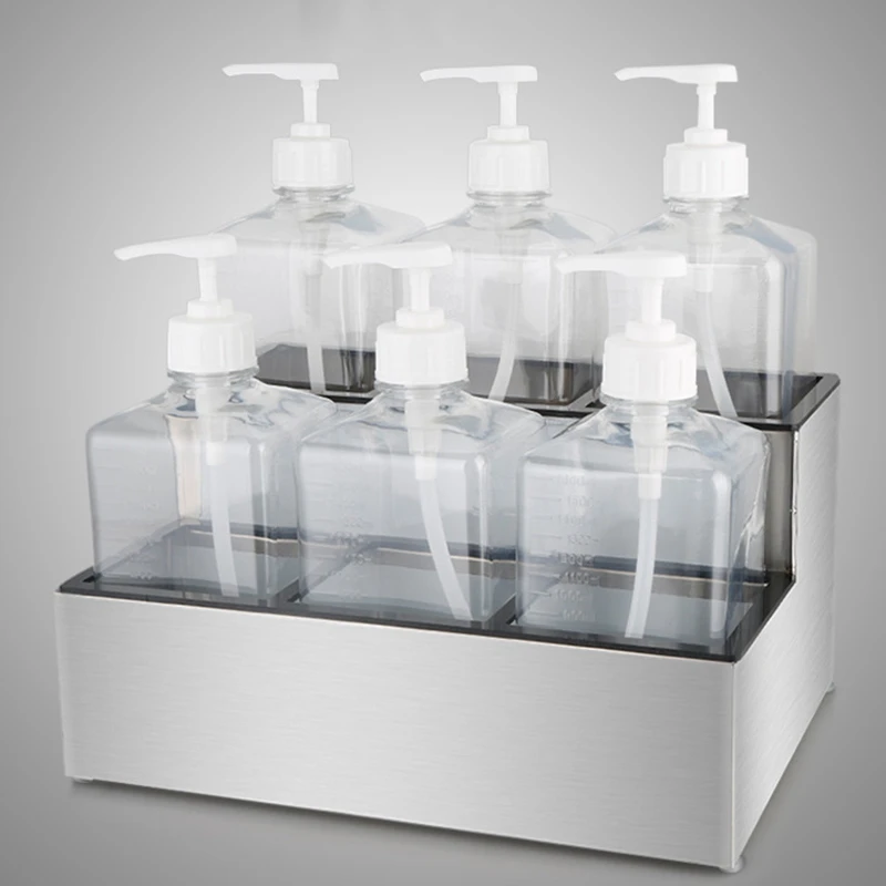 

AT69 -Stainless Steel Sugar Pressure Bottle Holder Jam Bottle Fixed Shelf Syrup Wine Storage Rack Stand Display Shelving