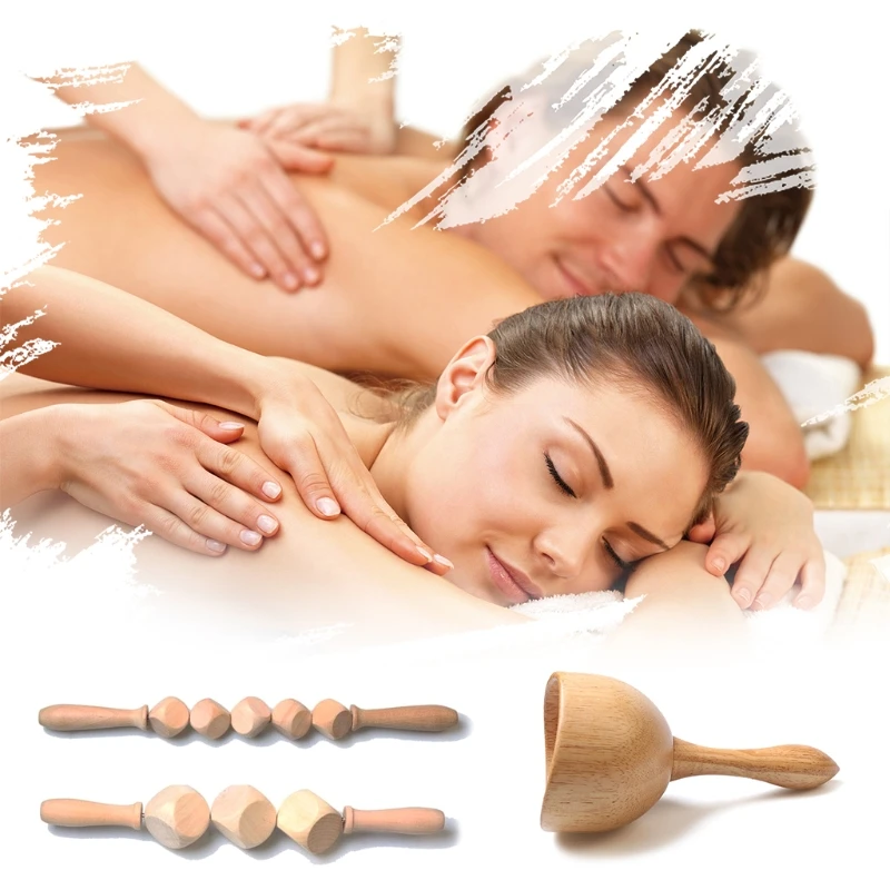 Деревянные кости массажный инструмент ролик для тела ручное облегчение боли