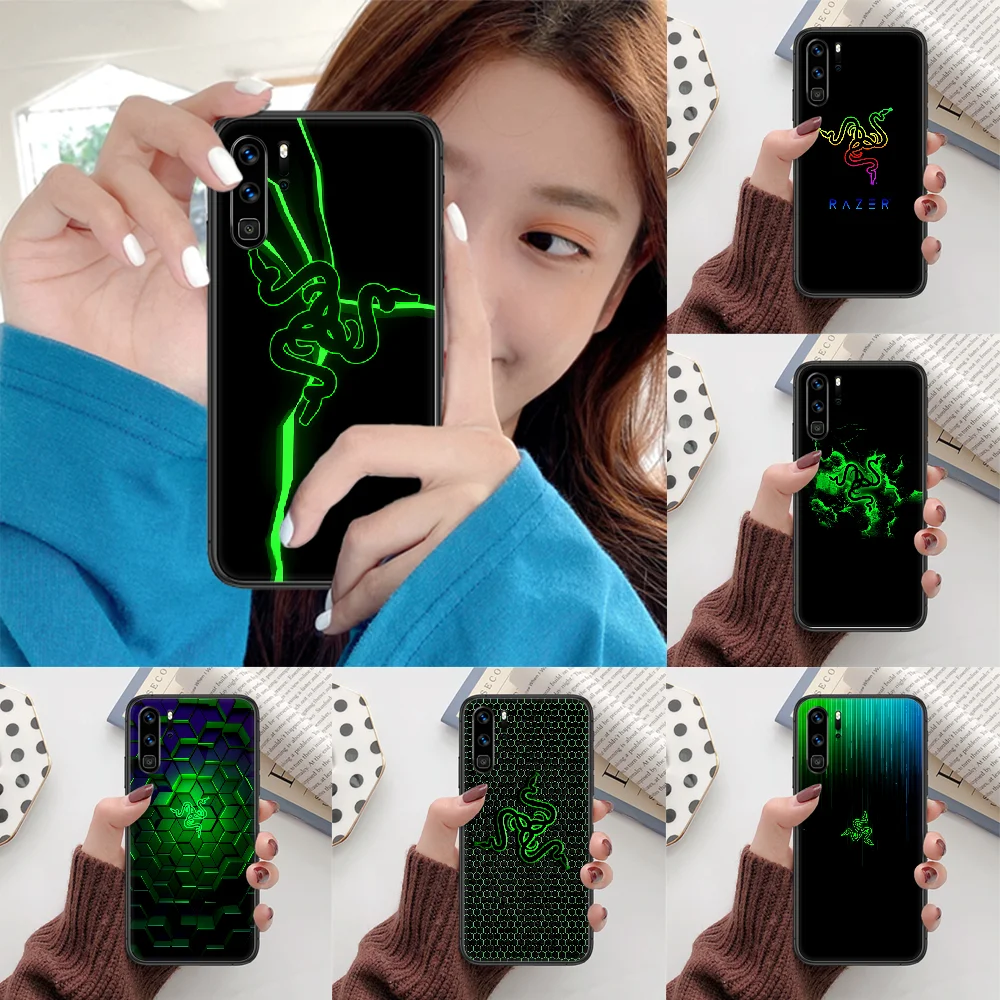 Чехол для телефона Razer Sanke из поликарбоната Huawei P 10 20 30 40 Mate Smart Lite Z 2019 Pro черный