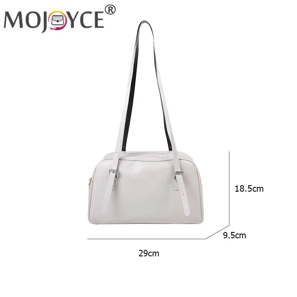 

Casual All-match Solid Color Zipper Bag Women Fashion Soft PU Leather Shoulder Underarm Pouch Portable Large Capacity Handbags