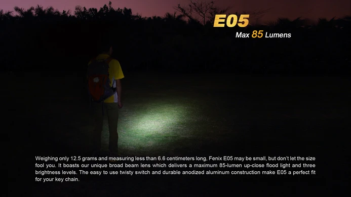 FENIX E05 Edition Cree XP-E2 светодиодный Flshlight 3 режима 85 люмен на 1* AAA аккумулятор
