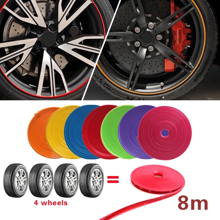 8 м/рулон Автомобильные Колесные диски протектор декор газа с резинковой формой