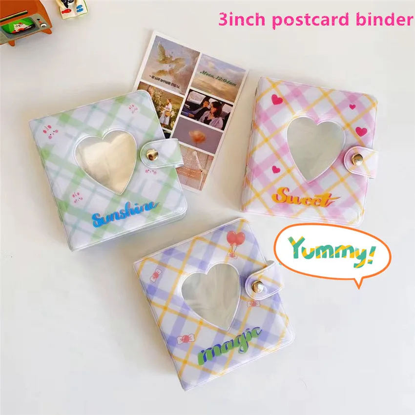 

3 Inch Hollow Love Heart Binder Photo Album Pages Kpop Idol Photocard Holder Cover Card Holder Instax Mini Album Collect Book
