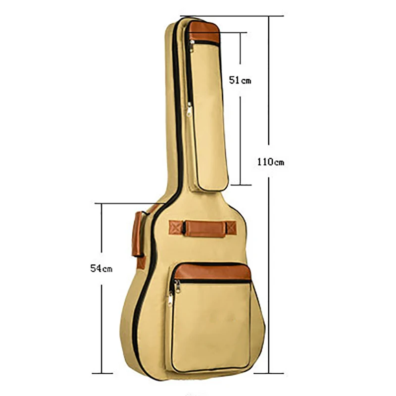 41 Inch Guitar Gig Bag Waterproof Thicken 8Mm Case Acoustic Folk Backpack with Shoulder Straps Pockets | Спорт и развлечения