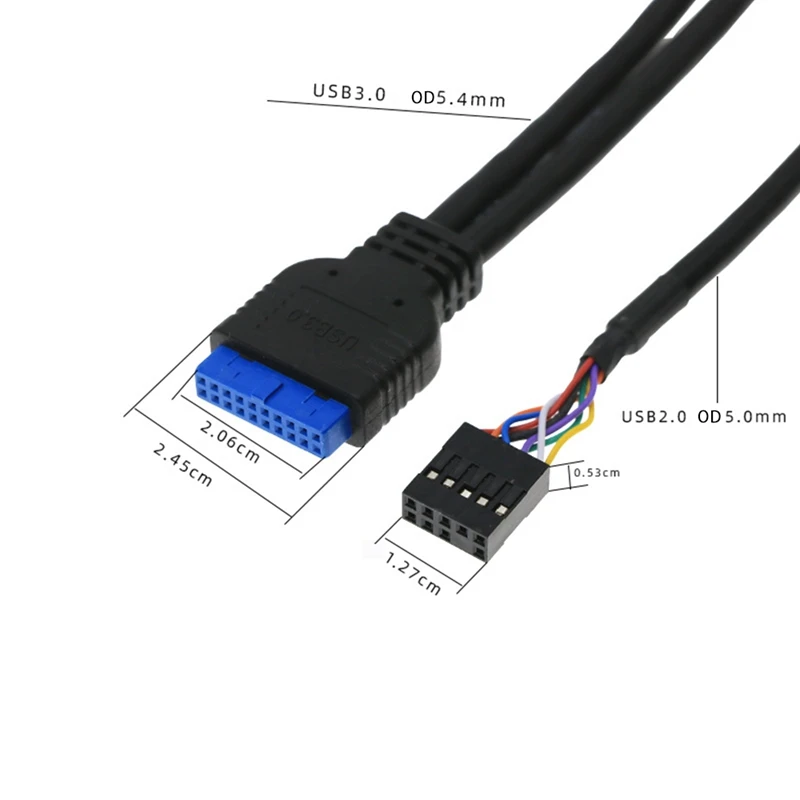 60 см передний чехол Панель USB3.0 + HD аудио Jack Порты I/O плата Внутренний провод USB