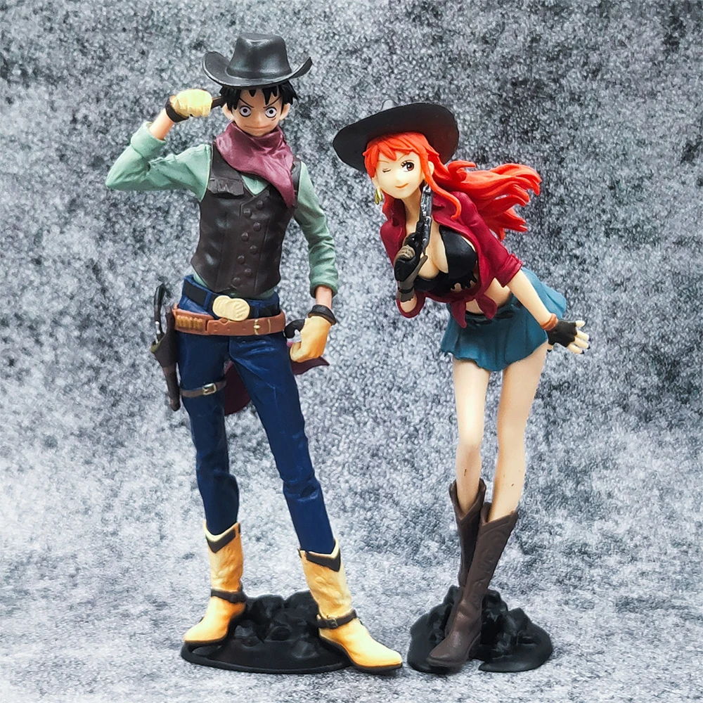 

19cm Anime 1 Piece Action Figure Cowboy Monkey D. Luffy Nami Modle Traw Hat Boy Figma GK for Child