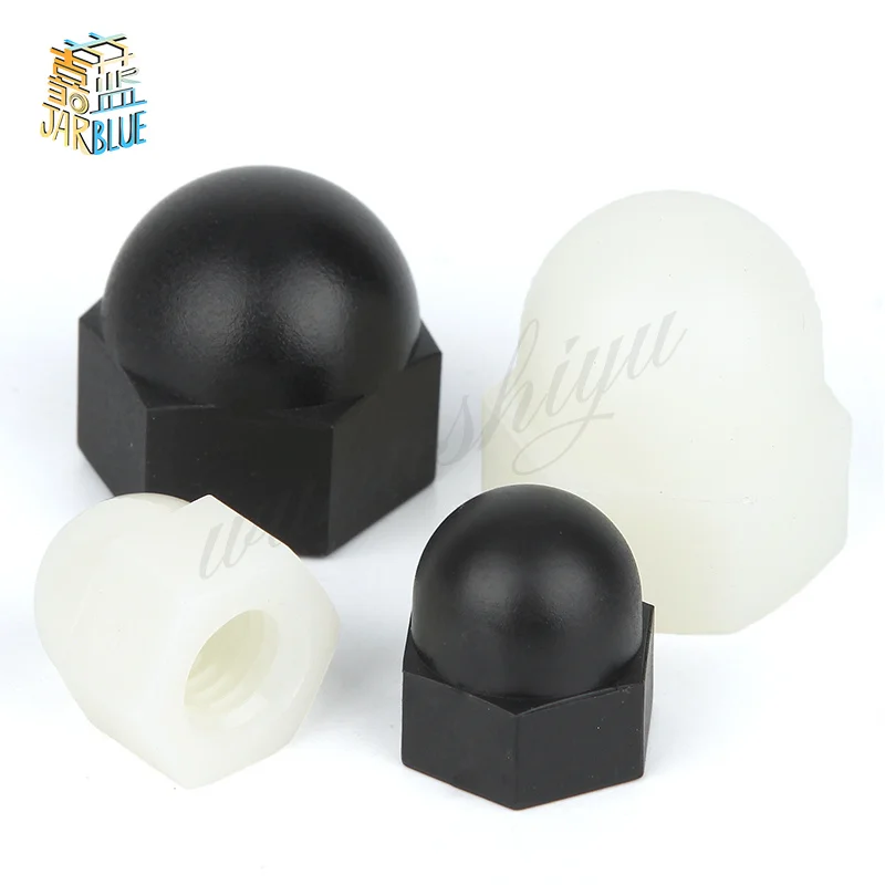 

10/20Pcs DIN1587 RoHS M3 M4 M5 M6 M8 M10 Black And White Nylon Nut Plastic Cap Nuts Decorative Acorn Nut