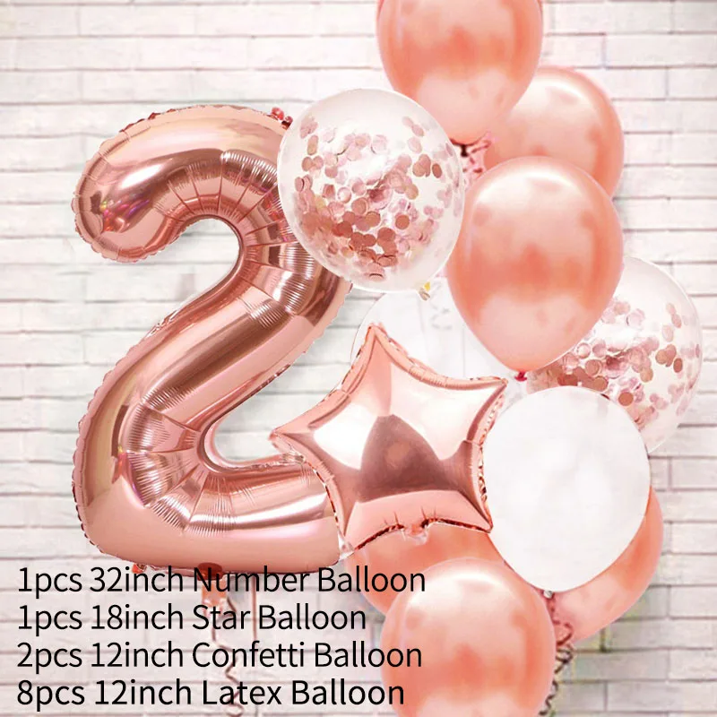 13 шт. розы украшения для вечеринки в честь Дня рождения дети маленькая девочка 1 2 3