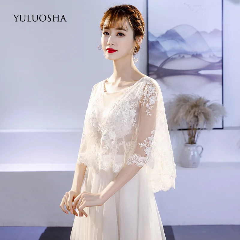 Новинка 2020 Белая Летняя кружевная шаль YULUOSHA женская свадебная накидка свадебные