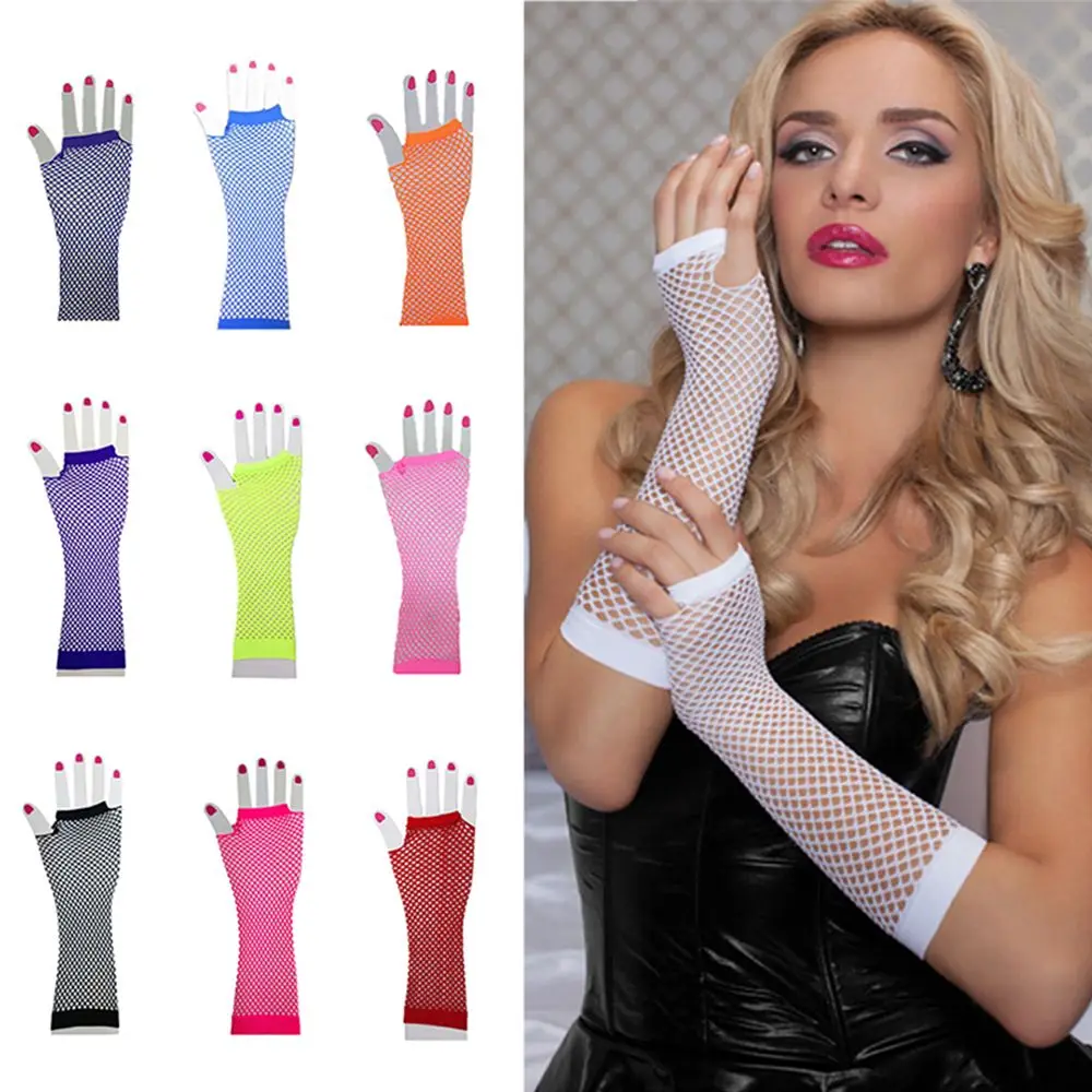 

Fashion Neon Fishnet Fingerless Long Gloves Leg Arm Cuff Goth Punk Party Wear Fancy Dress For Womens Sexy Beautiful Arm Warmer