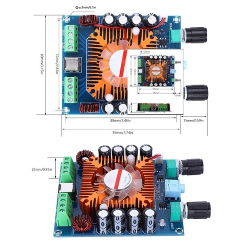 XH-A372 TDA7850 четырехканальный 50 Вт x 4 HIFI автомобильный стерео аудио усилитель плата
