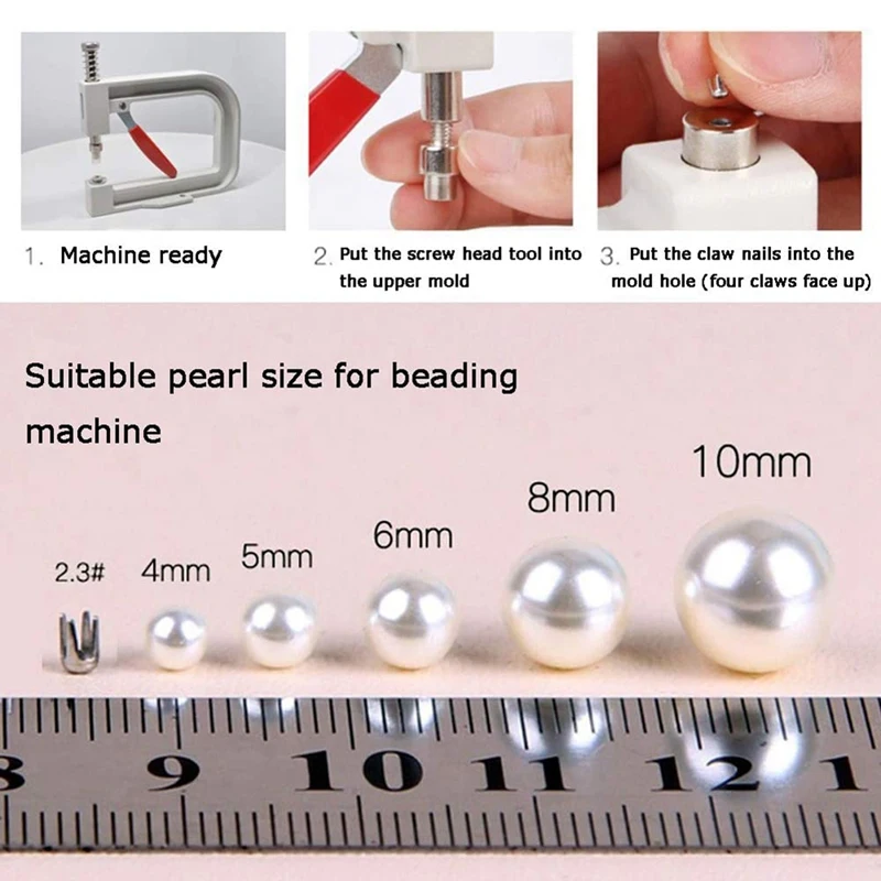 

Pearl Inlay Machine, DIY Handmade Pearl Inlay Machine, Pearl Rivet Buttons for Hats/Bags/Skirts, Beads DIY Accessories