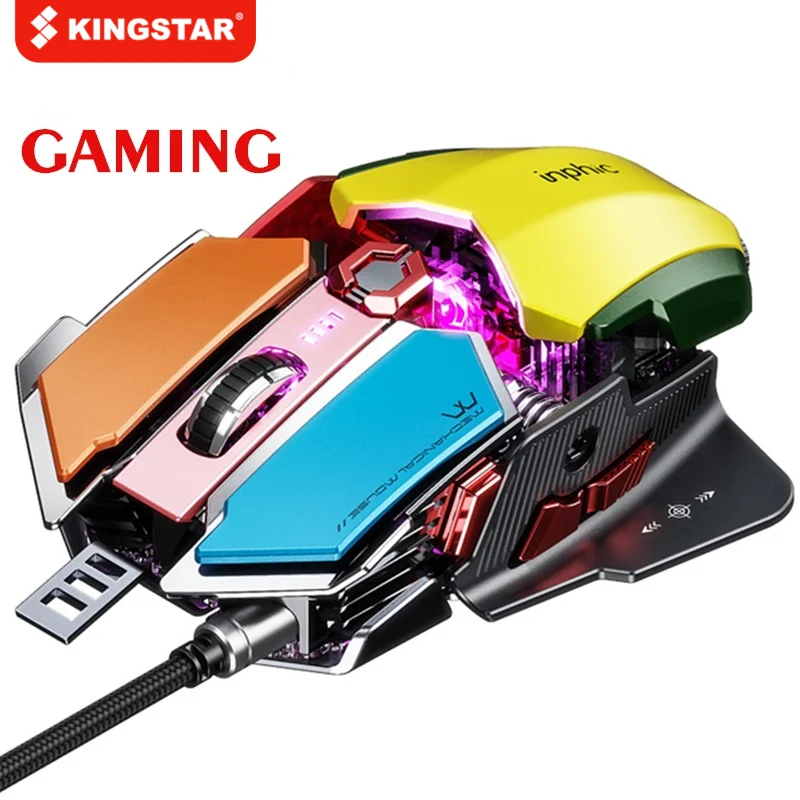 

Pro Esport Gaming Mouse Wired Game Mouse Mute Mice 9Button Luminous Base USB Programmable Computer Mouse for Computer PC Laptop