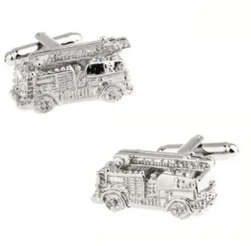 10 пар/лот Медь покрытие огонь запонки с грузовиком серебро/красный подъем