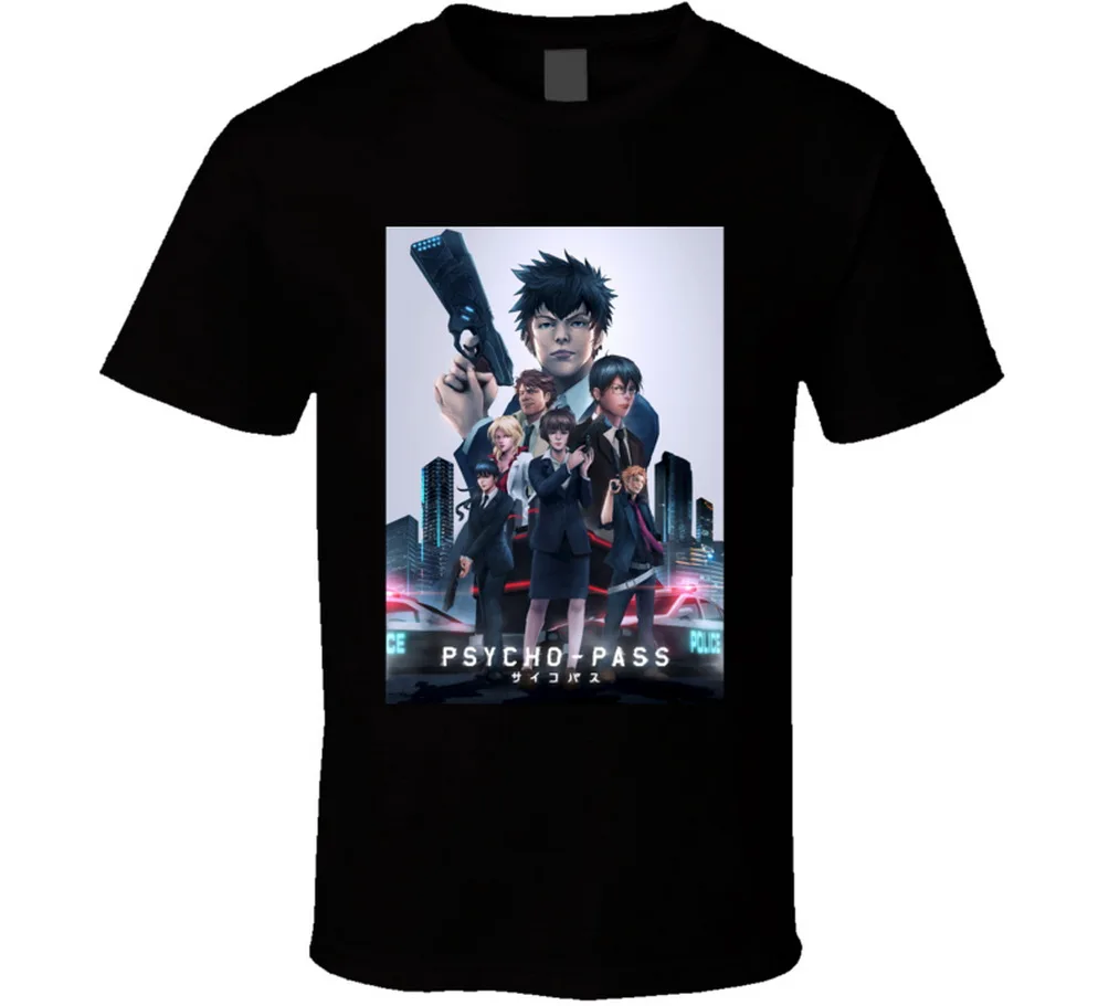 Новая мужская футболка с изображением аниме Psycho-pass Tv Show Poster размер S-2Xl в стиле
