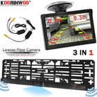 Универсальная рамка для номерного знака Koorinwoo, держатель для парковочной камеры, камера для багажника автомобиля с двумя датчиками парковки, монитор окна