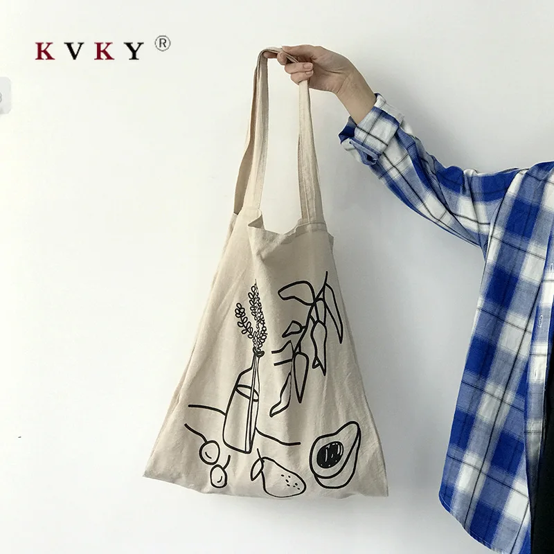 Женская сумка на плечо винтажная Повседневная Большая тканевая для покупок