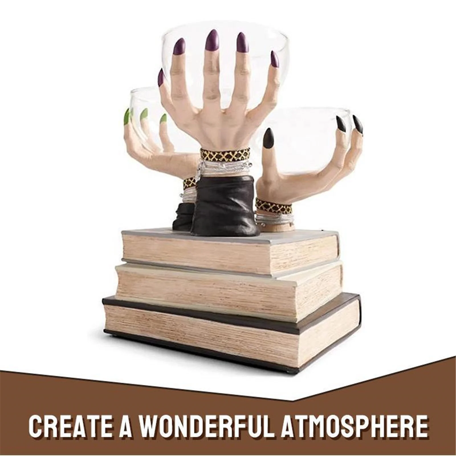 

Миска для Хэллоуина с ведьмой, прозрачная стойка для очков, стойка для очков с ведьмой для дома, торгового центра вечерние вечеринки, полиме...