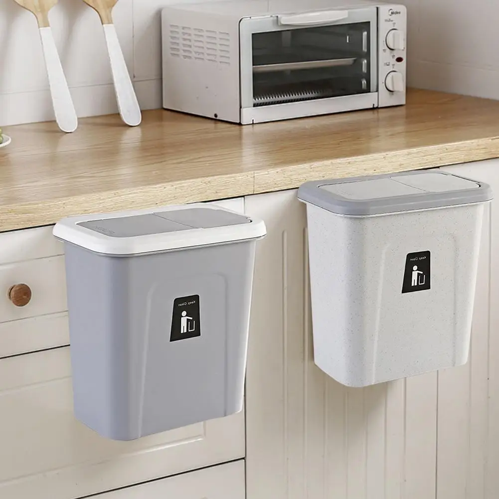 Кухонная подвесная мусорная корзина с нажимной крышкой ведро для хранения