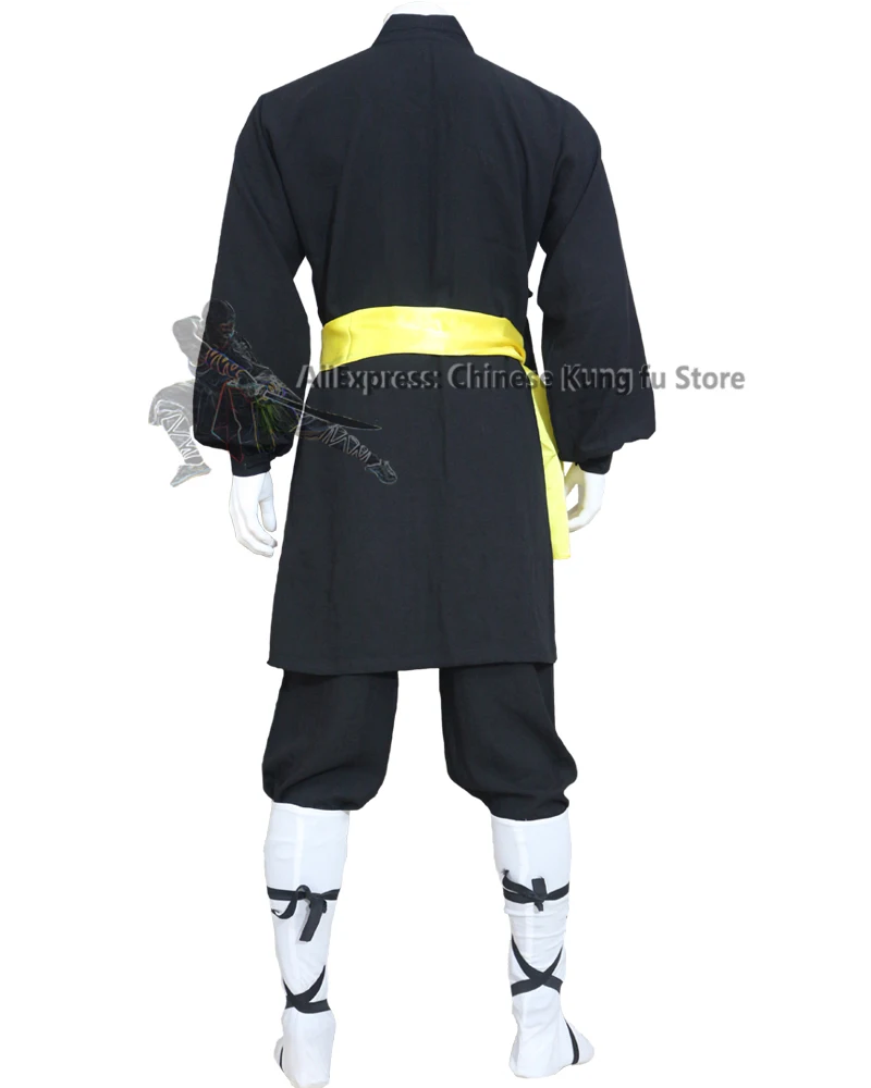 Халат монах Шаолинь льняная униформа в стиле кунг фу Тай Чи боевые искусства