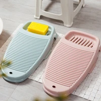 plastic thicken mini washboard antislip with soap holder box portable clothes cleaning tools bathroom supplies washing board
