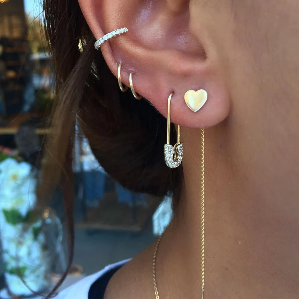 925 пробы серебряные серьги Мода прекрасные серьги-гвоздики для женщин Золотой