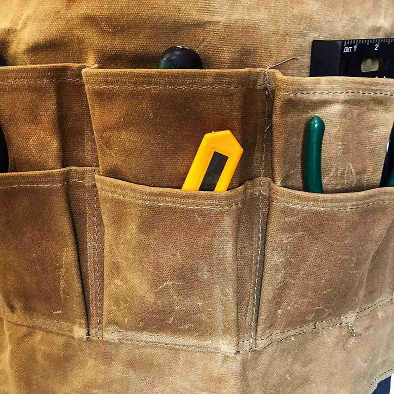 

Apron Waterproof Waxed Canvas Tools Apron & Heat Resistant BBQ Kitchen Silicone Oven Mitts Gloves