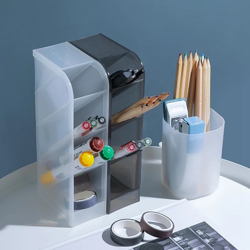 Creative Multi-function 4 Grids Desktop Storage Box Case Make Up Cosmetic Holder Desk Pen Pencil Organizer | Дом и сад