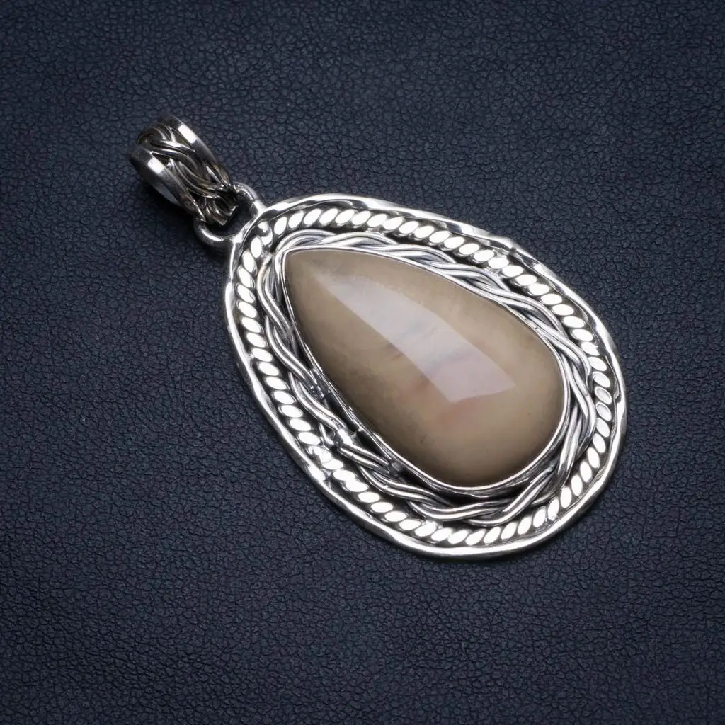 

Natural Imperial Jasper Handmade Indian 925 Sterling Silver Pendant 2" U0517