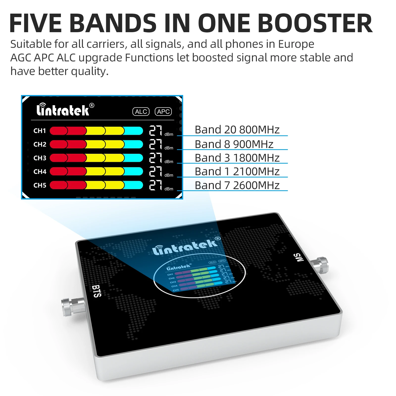 4G Сотовый усилитель 800 GSM 900 DCS 1800 WCDMA UMTS 2100 LTE 2600 МГц 2G 3G повторитель мобильный