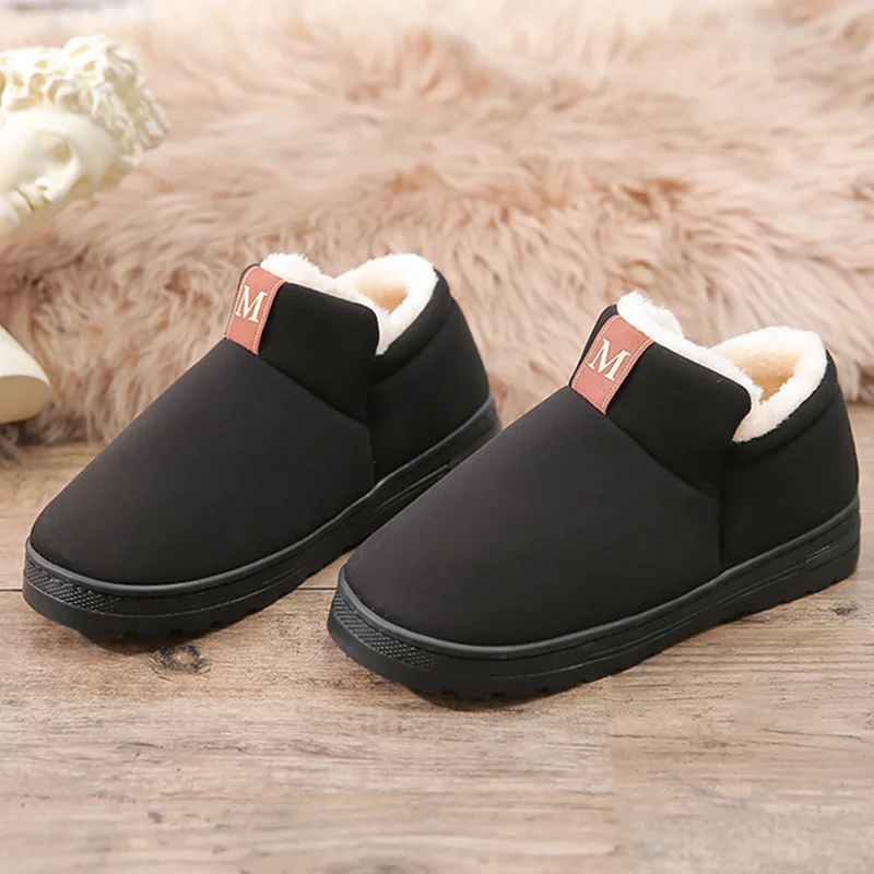 Домашние тапочки для женщин Большие размеры 43 46 Однотонные Нескользящие зимние