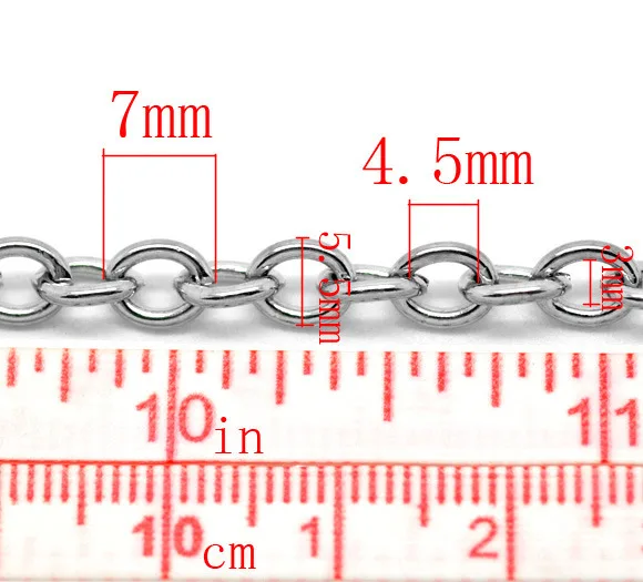 Серебряный сплав DoreenBeads 7 мм x 5 (2/8 дюйма 2/8 дюйма) 1 м | Украшения и аксессуары