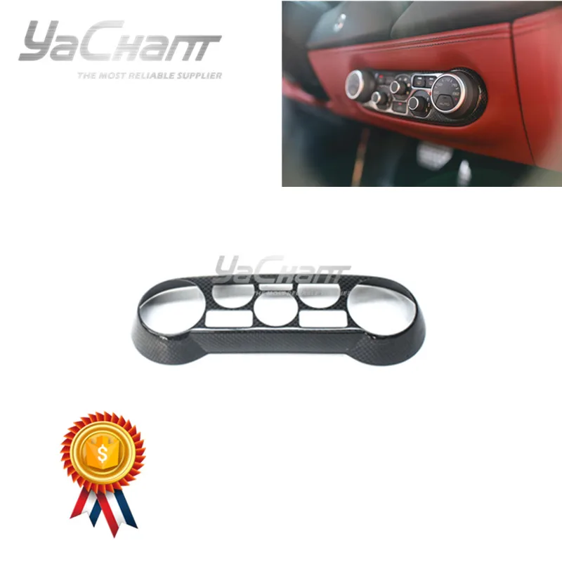 Стайлинг автомобиля сухое углеродное волокно простой углеродный плетение Air Con панель управления подходит для 2015-2019 F488 GTB & Spider OEM стиль Стайлинг автомобиля сухое углеродное волокно простой углеродный плетение Air Con панель управления подходит для 2015-2019 F488 GTB & Spider OEM стиль