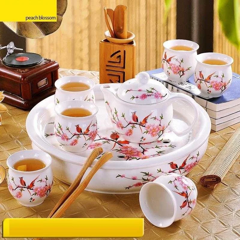 

Kuchnia Wedding Gongfu Organizer Dekoration Kitchen Accessories Akcesoria Do Kuchni Vintage Teapot Teaware China Pot Tea Set