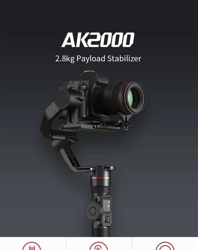 FeiyuTech AK2000 3-осевой Камера карданный стабилизатор DSLR штатив-Трипод с фокусировочное кольцо для sony Canon 5D Panasonic GH5 Nikon 5D 2,8 кг