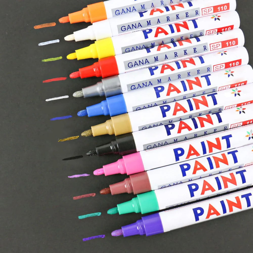 

12 Colors Waterproof Dual Head Oil Based No Fading Quick-dryingLong-lastingPermanent Marker Pen Stationery