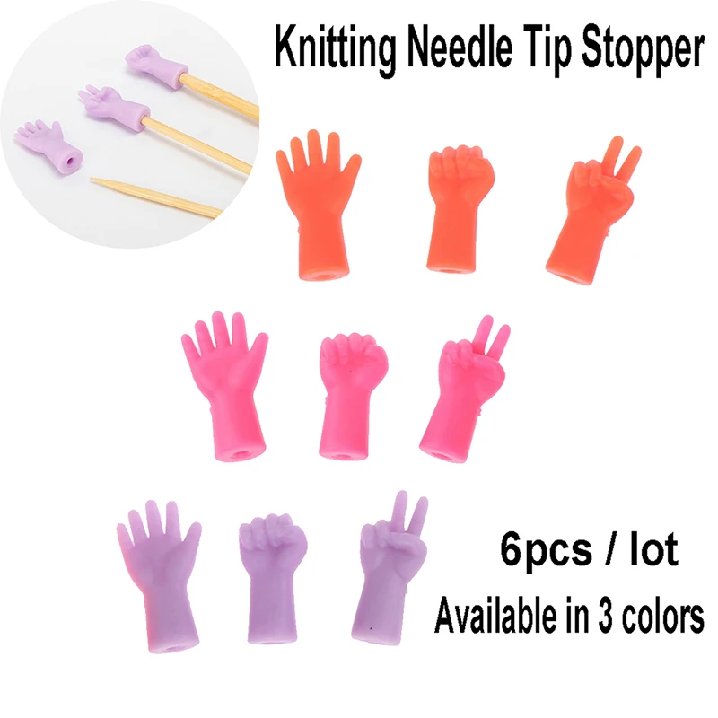 

6pcs/lot DIY Knitting Needles Point Protectors Needle Tip Stopper For Weave Knitting And Sewing For Mom Sewing Tools Accessories