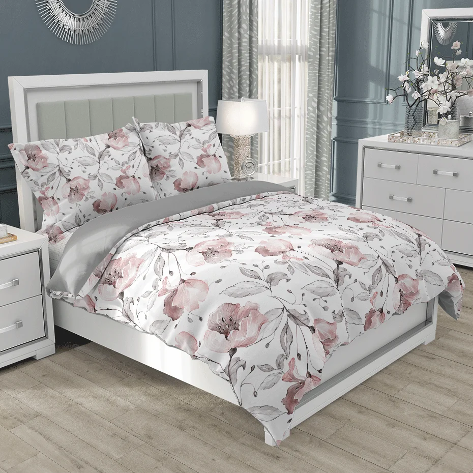 Домашний текстиль 3D пододеяльник с растительным принтом Женский комплект