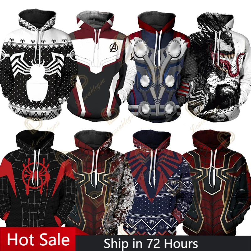 

Men Hip Hop Sweatshirt 3D Printing Spider Web Hoodies Black Sweatshirt Street Wearing Gothic Pullover Men/Women The Same Style