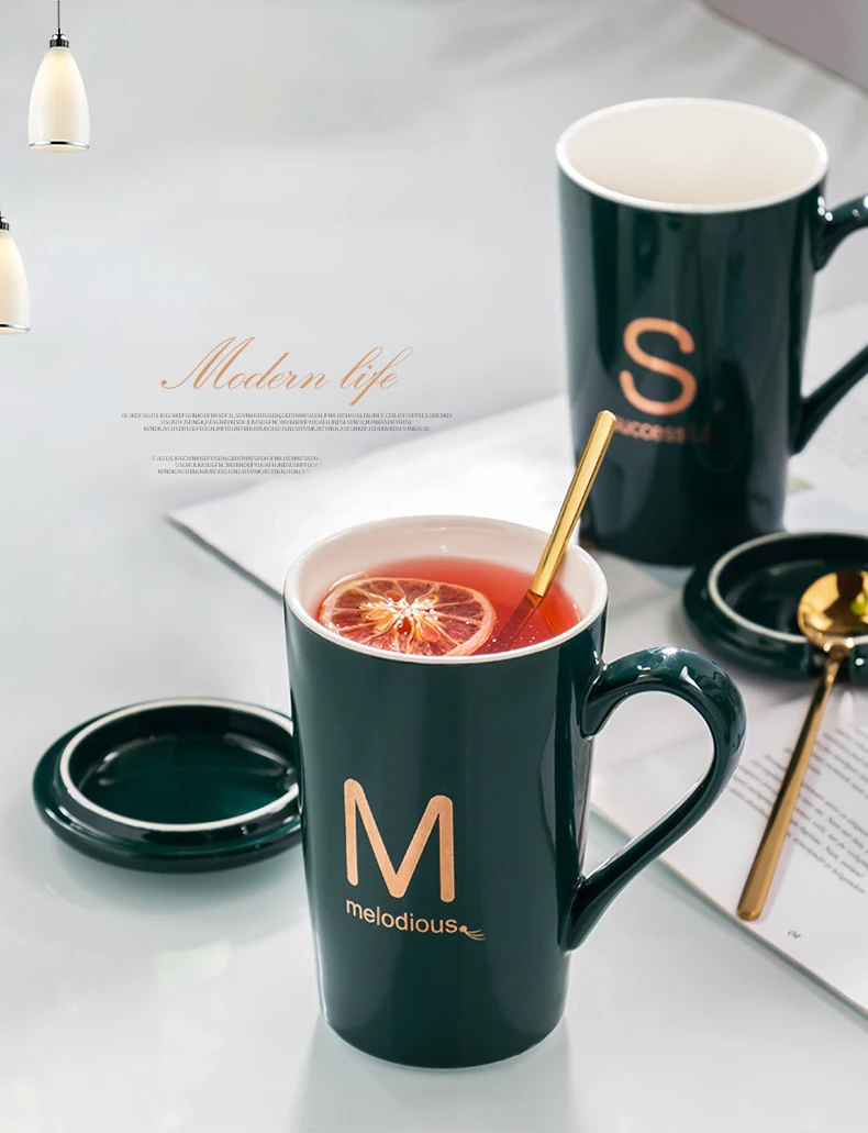 

Milk Tea Mugs Friends Cup With Spoon Gift Box Luxury Gold Rim Ceramic Office Coffee Cup And Saucer Set Birthday Couples Gifts