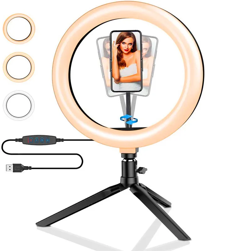 Desktop Support Fill Light Douyin Mobile Phone Live Beauty LED Ring Light Anchor Selfie Camera Tripod