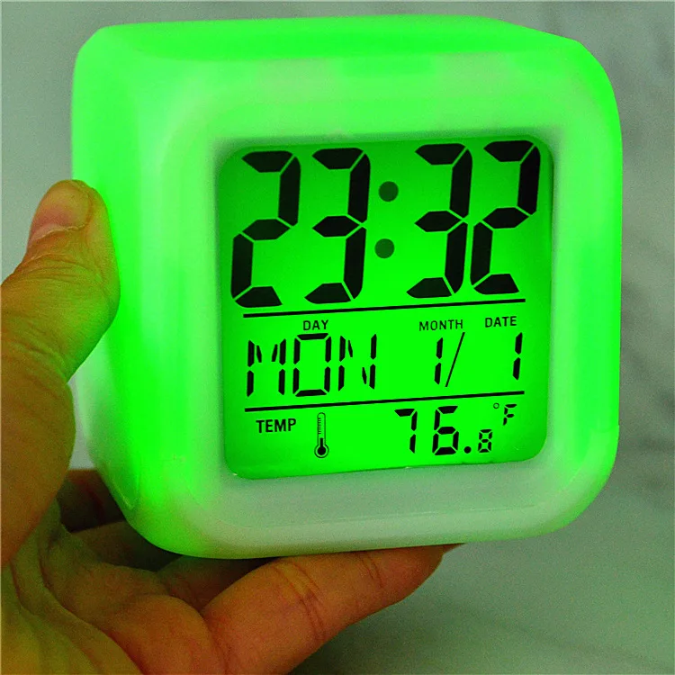 

Creative quiet clock colorful electronic fashion LED alarm