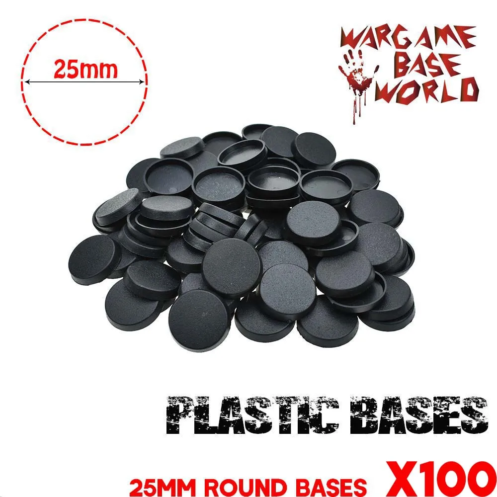 Bases Redondas de Pl&aacute;stico para juegos, miniaturas y juegos de mesa, 25mm, 100 Uds.-0