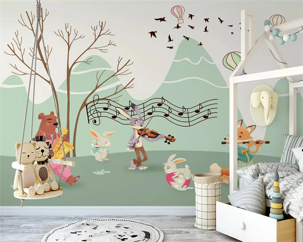 Пользовательские шелковистые papel де parede обои ручная роспись детской комнаты